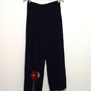 Classic‎ Black Trousers with Red Circular Detail